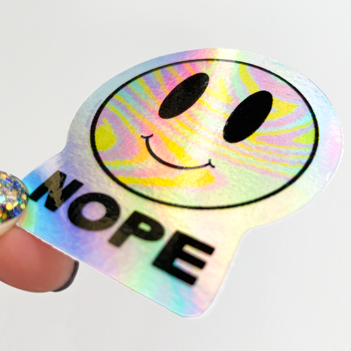 NOPE Smiley Face Stickers