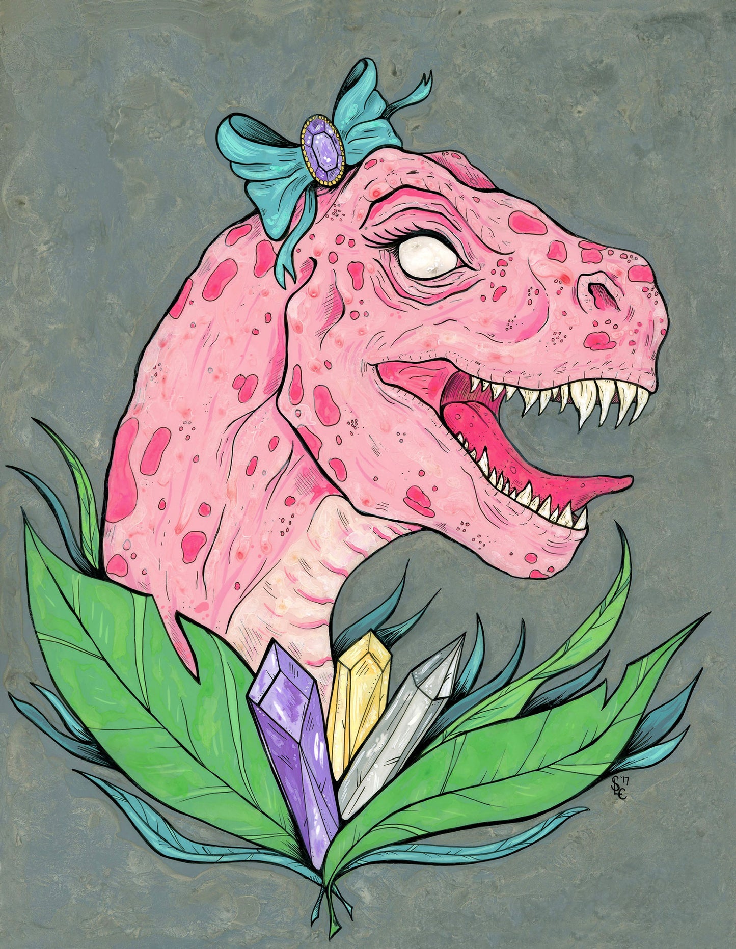 Crystal Dinosaur Print