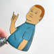 Bobby Hill Devil Horns Stickers