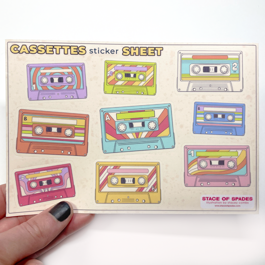 Cassette Tapes Sticker Sheet