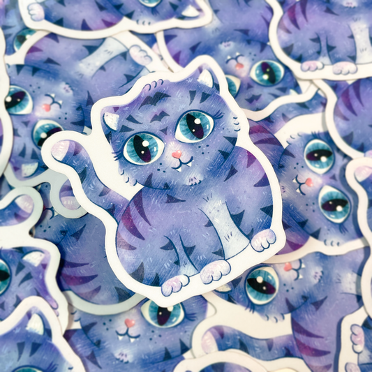 Purple Kitty Cat Stickers
