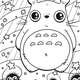 Totoro + Soot Sprites Coloring Page (Digital Download)